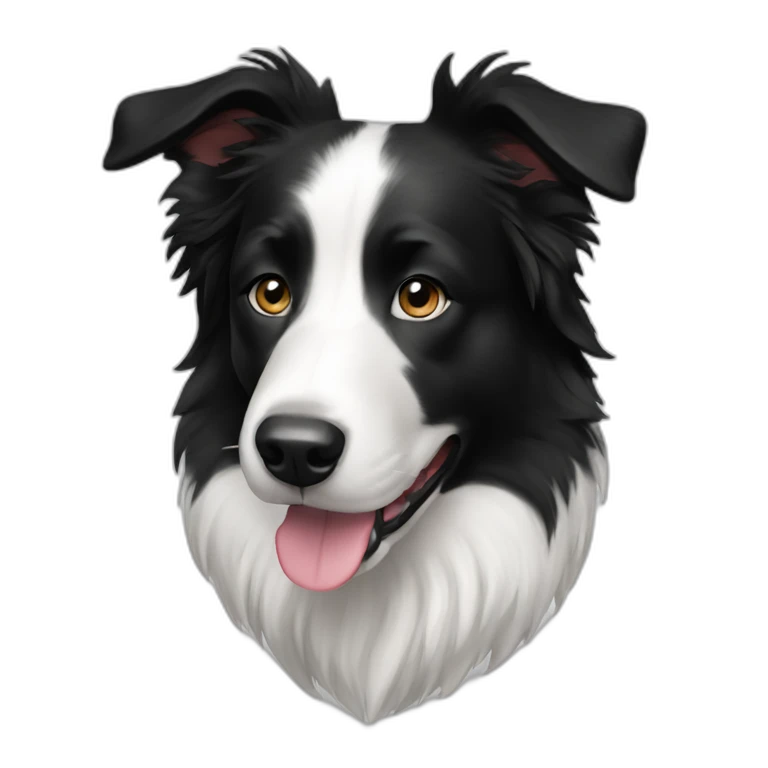 black and white border collie emoji