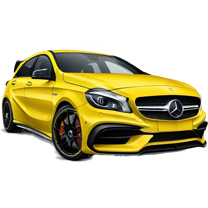Mercedes amg a45 yellow emoji