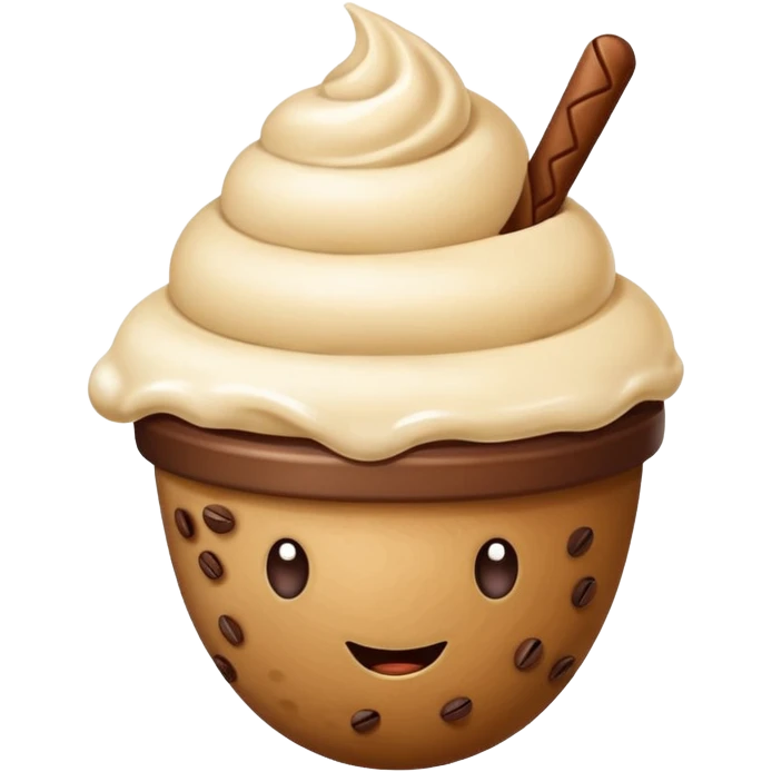 bolitas de helado de cafe con semilla de cafe  emoji