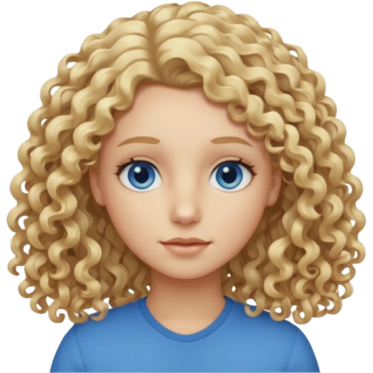 Curly blond blue eyes. Long hair cool beige blond. Longer hair emoji