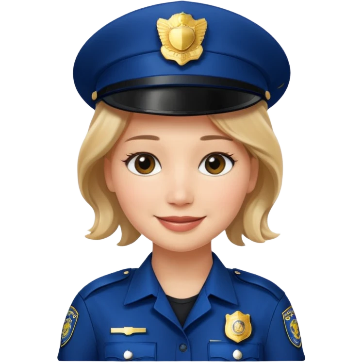 Jennifer Lawrence, in a police uniform emoji