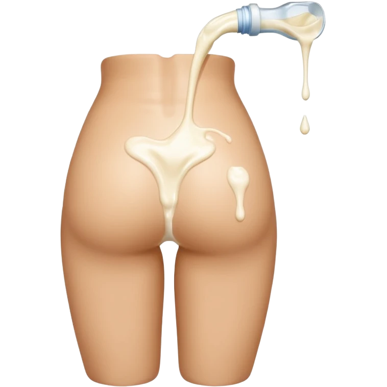 A lot of milk draining in butt emoji