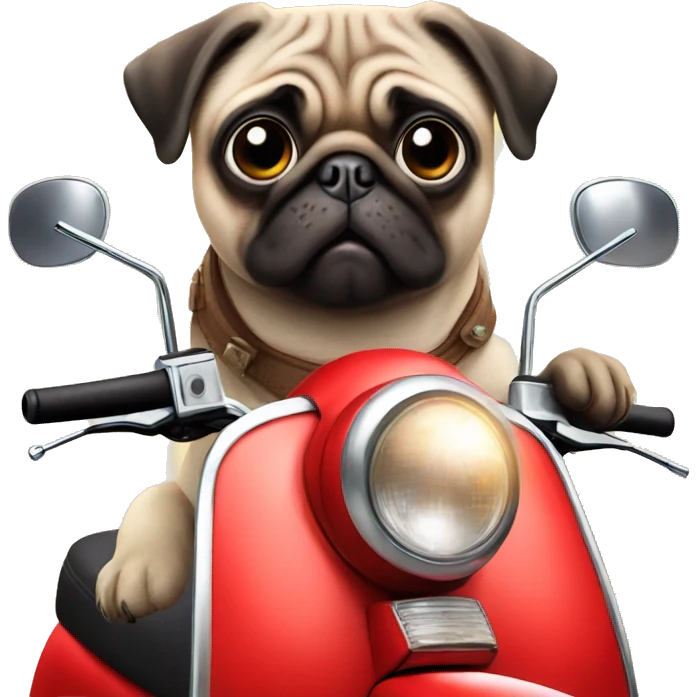 Pug on a moped emoji