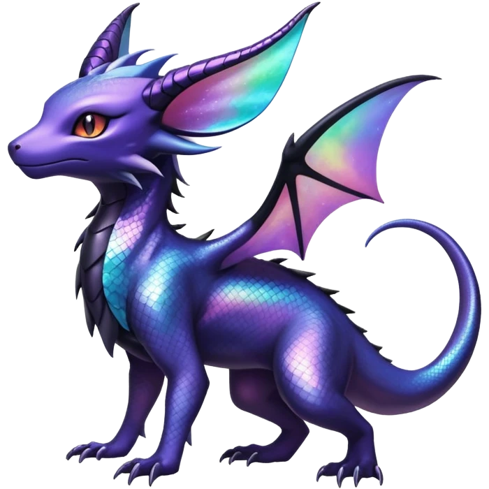 Shiny Ethereal Celestial Nebulae Salandit-Noivern-Espeon-Hybrid (Full body) emoji