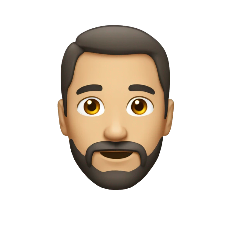 Hombre sin pelo con barba emoji