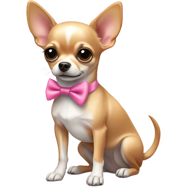 Chihuahua with pink bow emoji