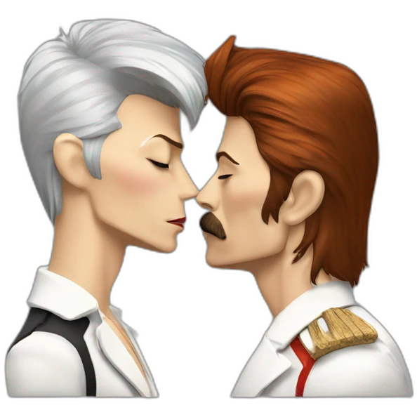 David Bowie kissing Freddie Mercury  emoji