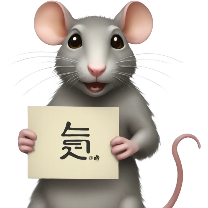 A rat holds a sign with the russian inscription: НУ Я emoji