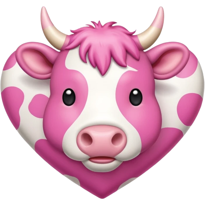 ultra realistic pink cow print heart emoji