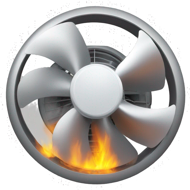 Ventilateur en feu emoji