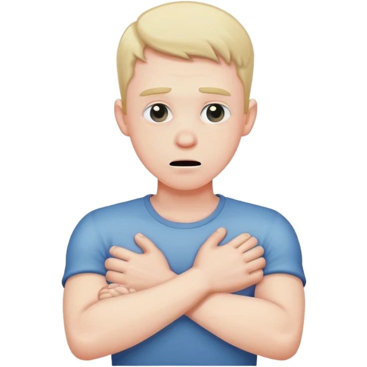 guy with crossed arms choking themselves emoji