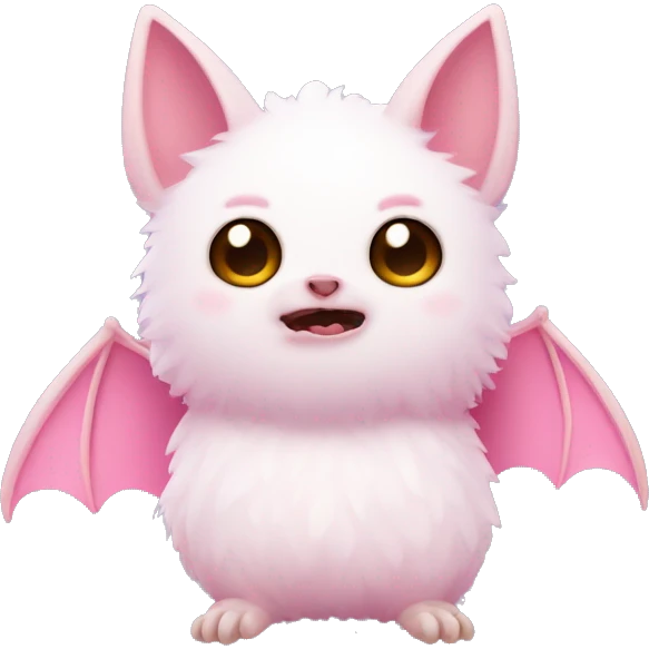 pink and white fluffy bat emoji