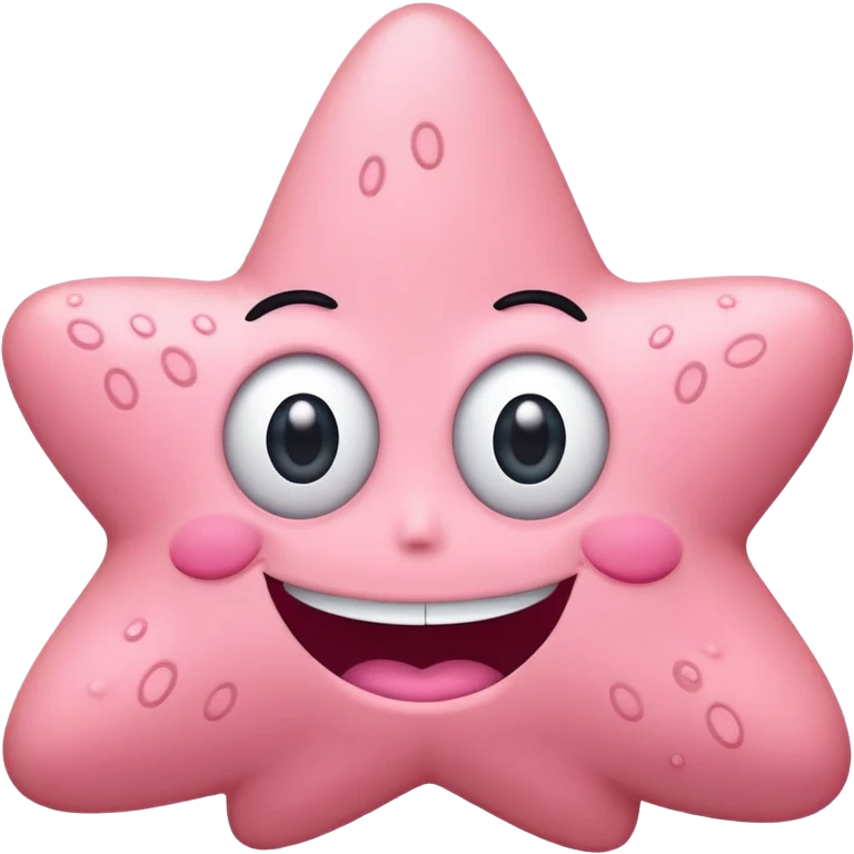 Patrick Star face from SpongeBob, wide eyes, big smile emoji