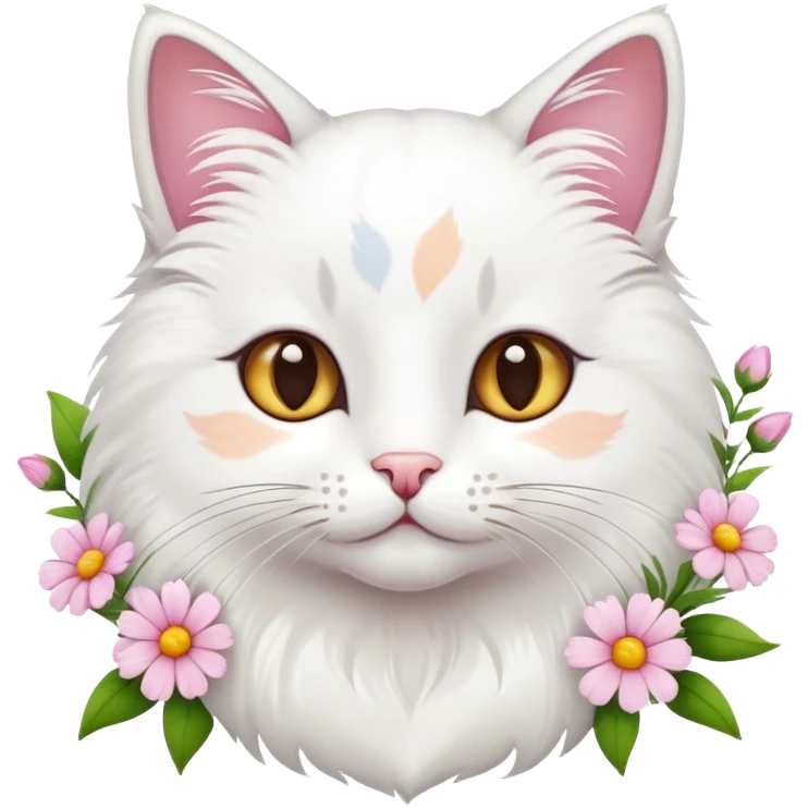 Cute cat with flowers emoji