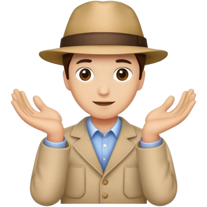 Person with a hat on with a hat in each hand emoji
