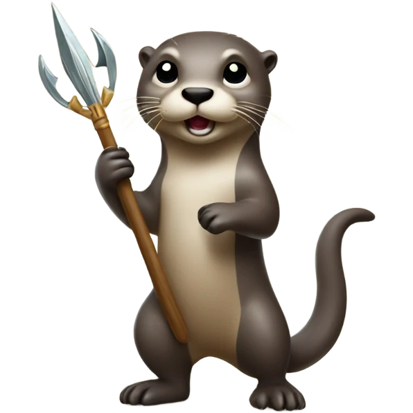 Otter holding trident emoji