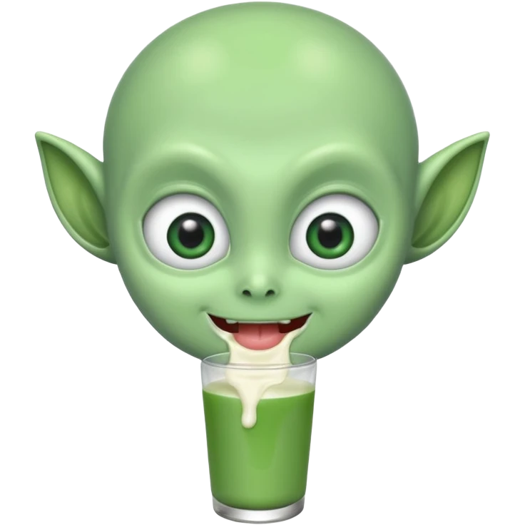 Alien drinking milk  emoji