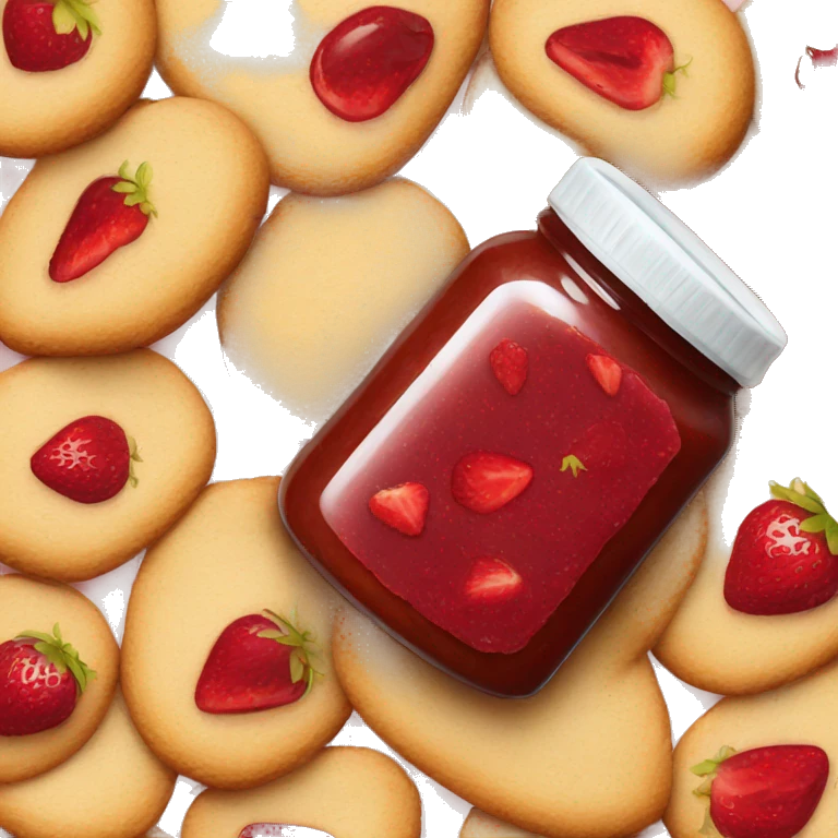 Strawberry jam spread on a cookie emoji