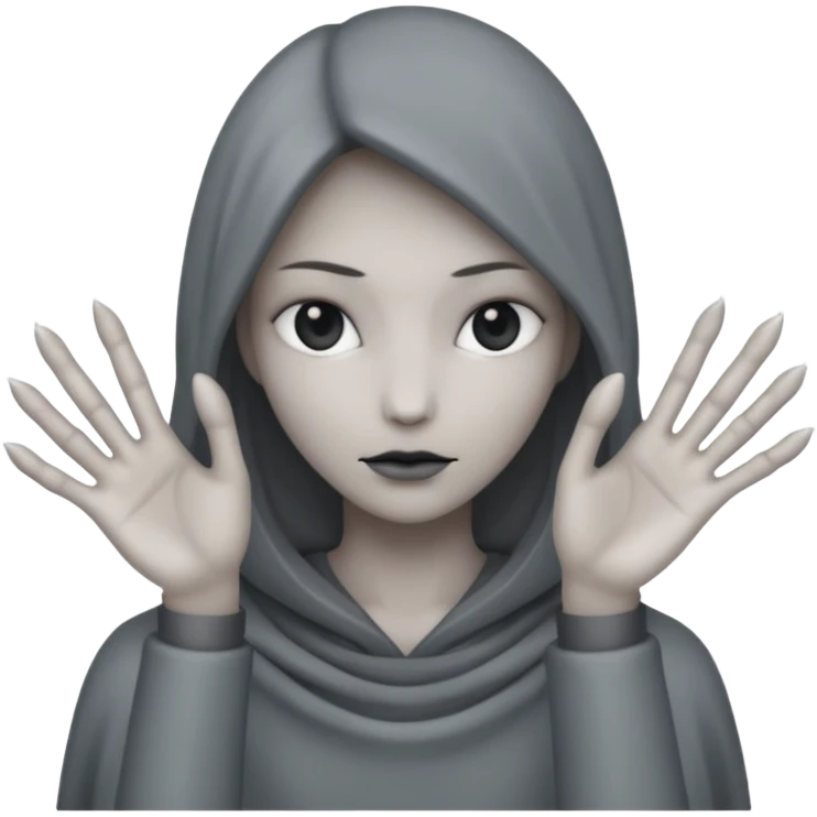 a pale faceless human with long claws emoji