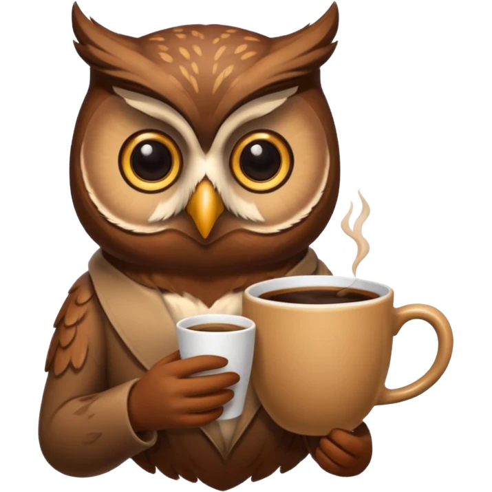 kahve içen baykuş emoji