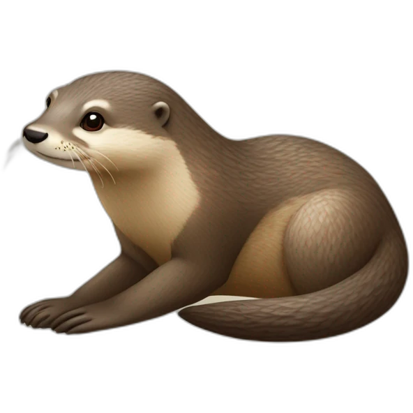Loutre sur une tourtue emoji