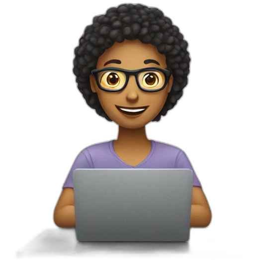 digital marketer using laptop emoji