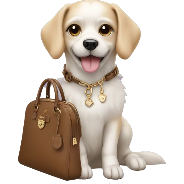 Dog with Prada handbag emoji