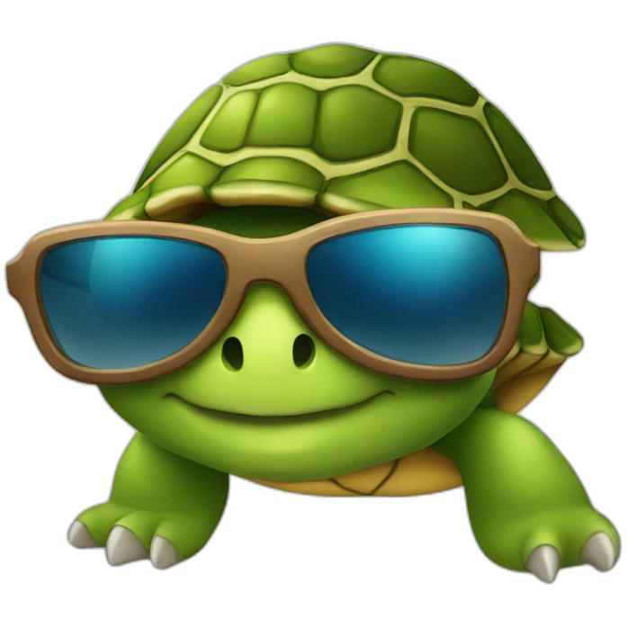 a turtle with sunglass emoji