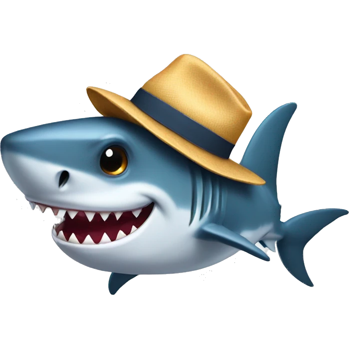 Shark with hat  emoji