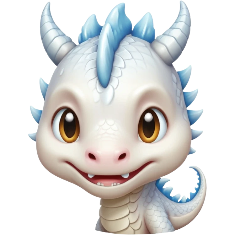 crying white cute dragon emoji