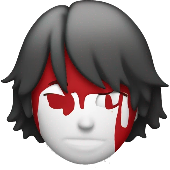 A wavy black and red rectangle with a medium sized yellow circle in the middle emoji