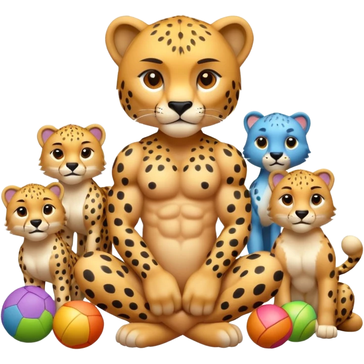 cheetah with a body and toys emoji