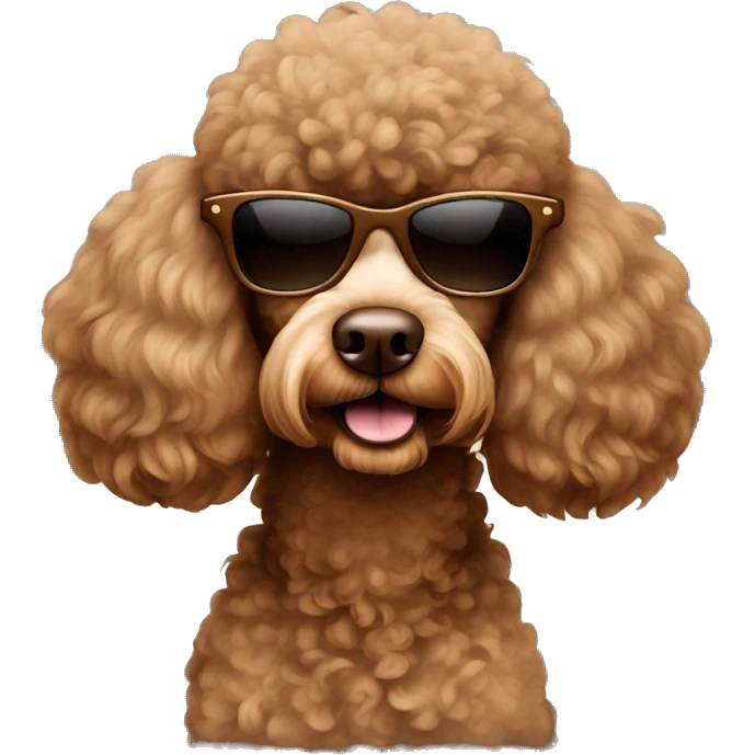 Brown poodle with shades on emoji