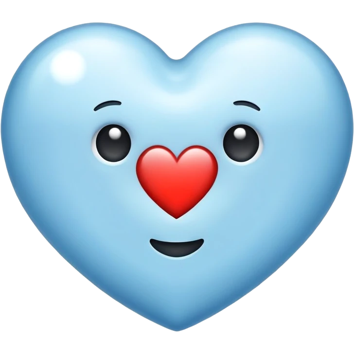 Hellblaues herz mit ein kleines m drinnen emoji
