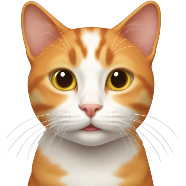 orange and white cat with cleft lip  emoji