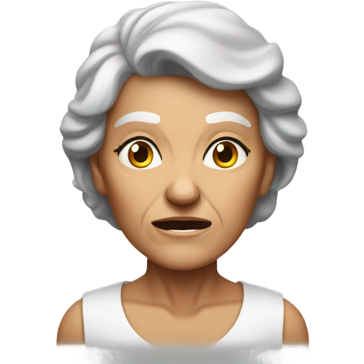 unhappy muscular grandma  emoji