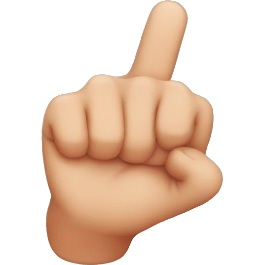 red pointing finger emoji