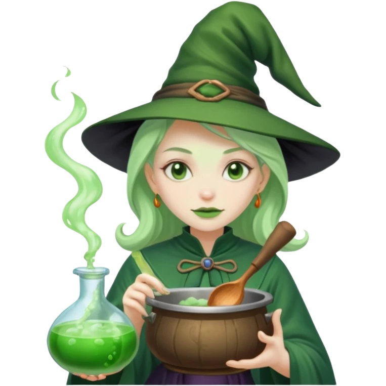 green witch cooking potion emoji