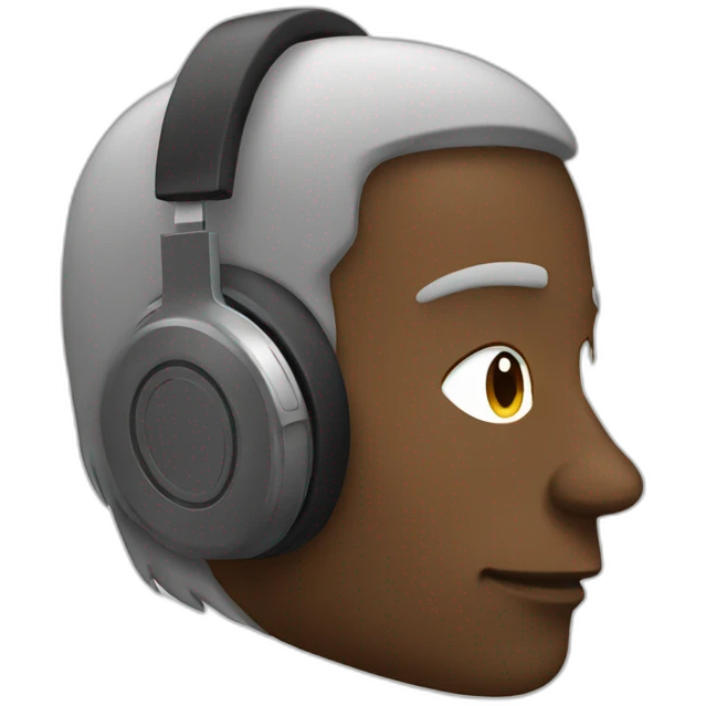 man with headphones listening in peace emoji