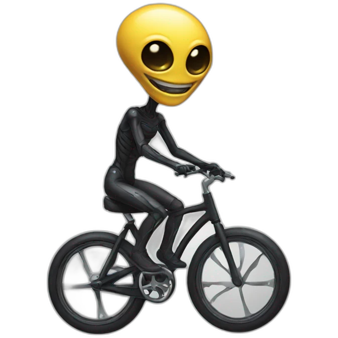 alien on a monocycle emoji