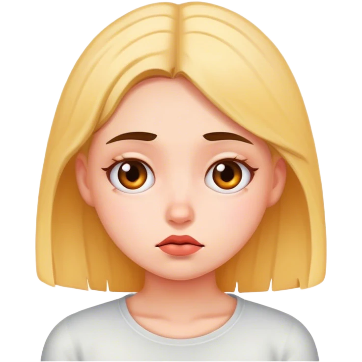 bored girl face emoji