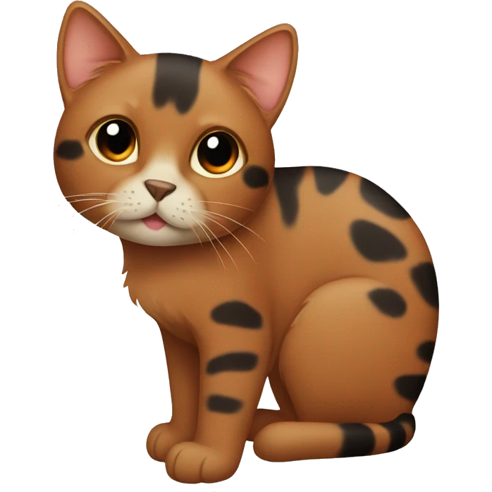 brown cat with black and orange markings emoji