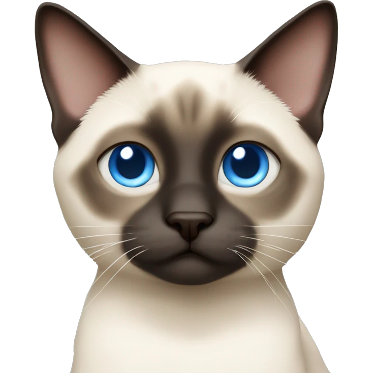 Chonky Siamese cat blue eyes white paws emoji