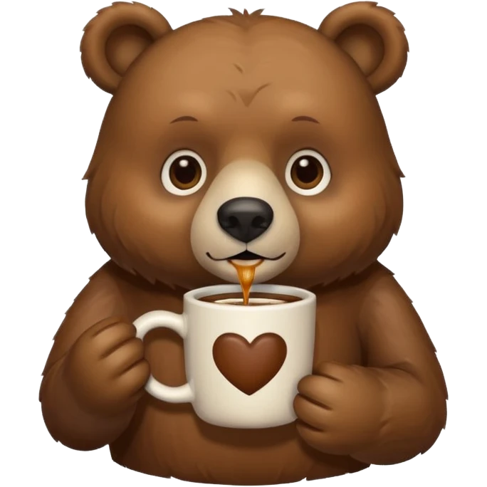 Bear drink coffee emoji