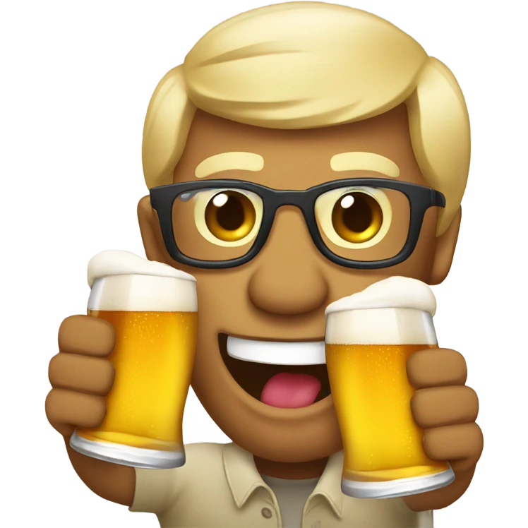 Emojis clinking glasses of beer  emoji