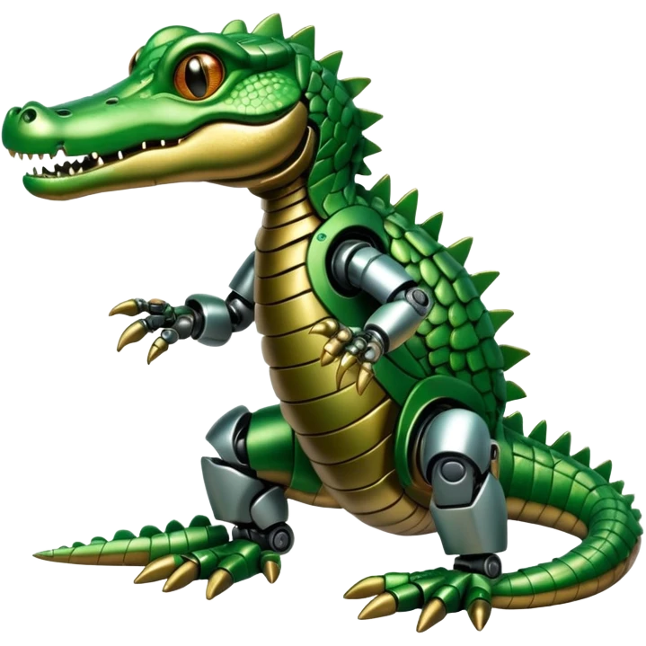 baby crocodile with robot hands emoji