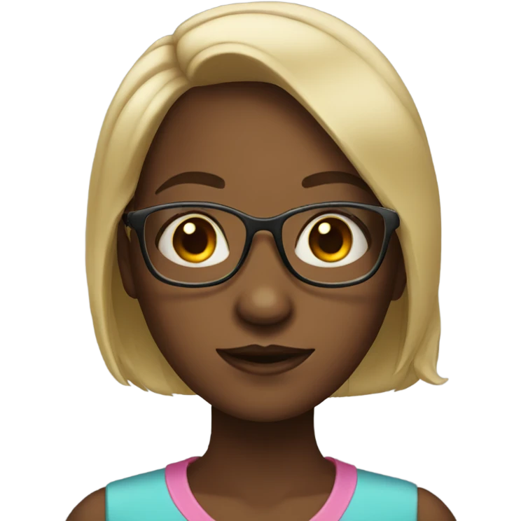 Girl with big forehead and glasses emoji