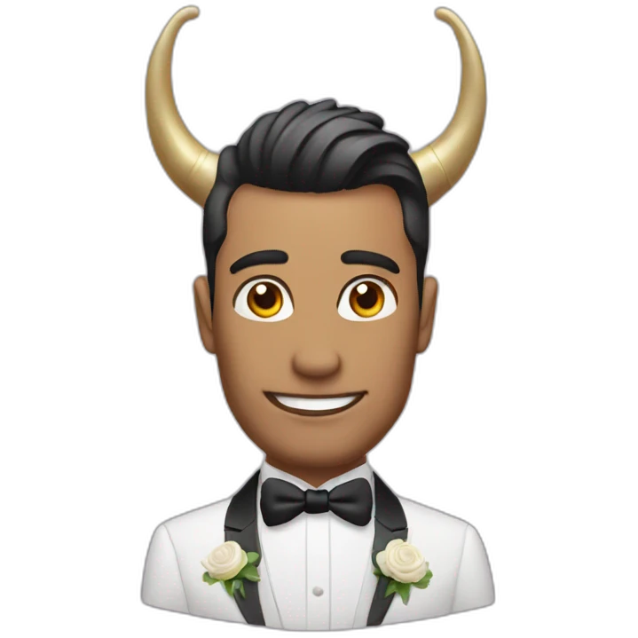 groom with two horns emoji
