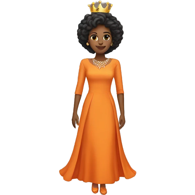 queen orange dress emoji