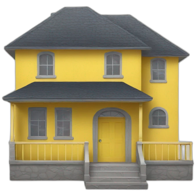 Yellow stylized house emoji